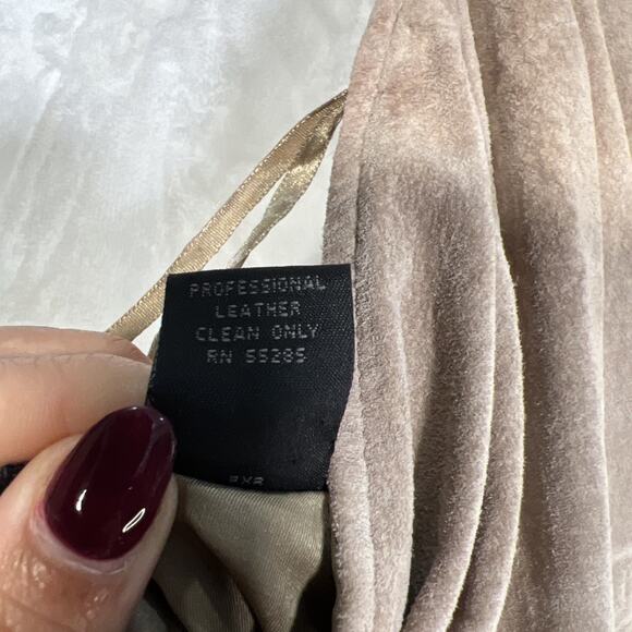 Express world brand tan genuine leather sundress size 9/10 - Picture 5 of 12